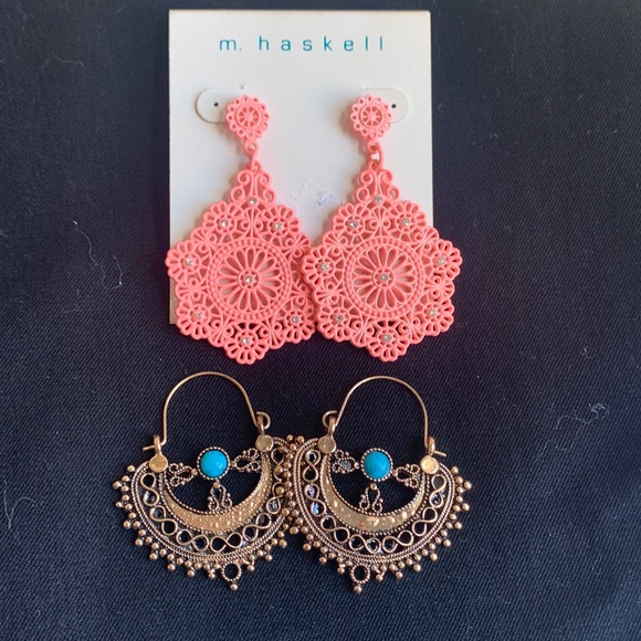 Boho earring bundle. mhaskell pink. Unbranded golden. - Picture 1 of 9